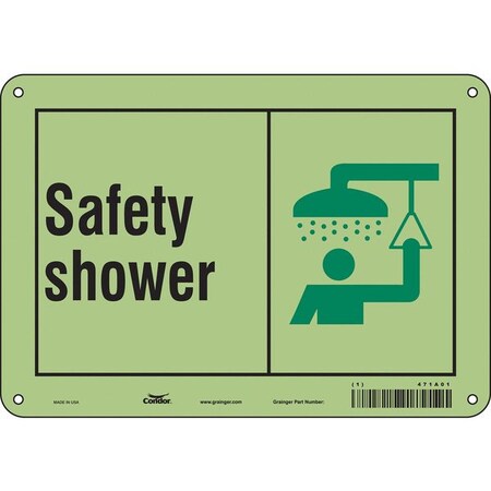 Safety Shower, 10 in W x 7 in H, Vertical Rectangle, Polyethylene, 471A01 MPN:471A01