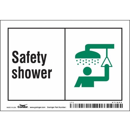 Safety Shower, 5 in W x 3 1/2 in H, Horizontal Rectangle, Vinyl, 471A05 MPN:471A05