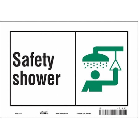 Safety Shower, 10 in W x 7 in H, Vertical Rectangle, Vinyl, 471A07 MPN:471A07