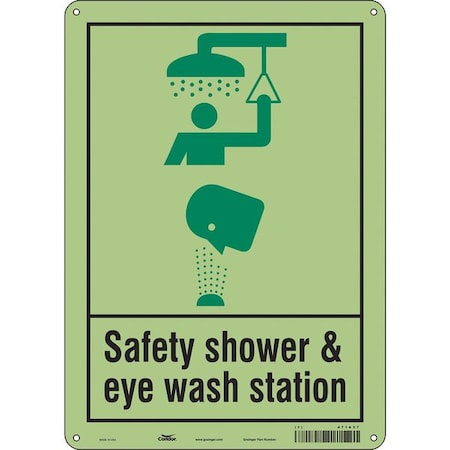 Safety Shower & Eye Wash Station, 10 in W x 14 in H, Vertical Rectangle, Polyethylene, 471A27 MPN:471A27