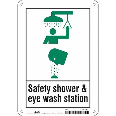 Safety Shower & Eye Wash Station, 7 in W x 10 in H, Horizontal Rectangle, Polyethylene, 471A29 MPN:471A29