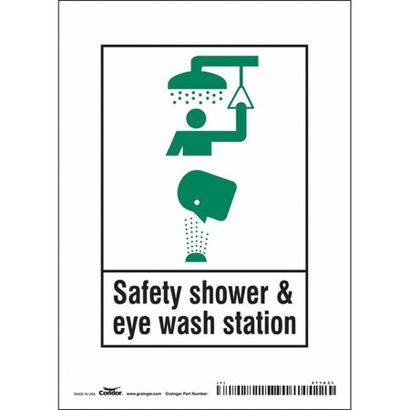 Safety Shower & Eye Wash Station, 5 in W x 7 in H, Vertical Rectangle, Vinyl, 471A31 MPN:471A31