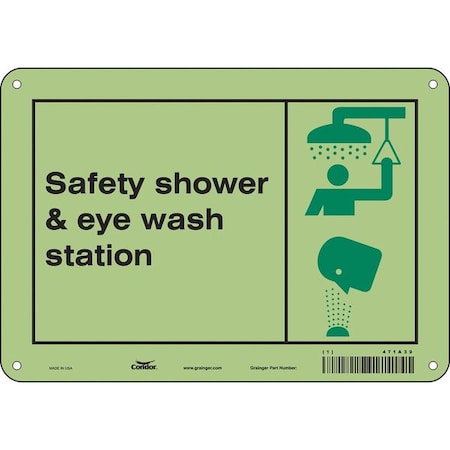 Safety Shower & Eye Wash Station, 10 in W x 7 in H, Vertical Rectangle, Polyethylene, 471A39 MPN:471A39