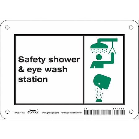 Safety Shower and Eye Wash Station, 7 in W x 5 in H, Horizontal Rectangle, Polyethylene, 471A41 MPN:471A41