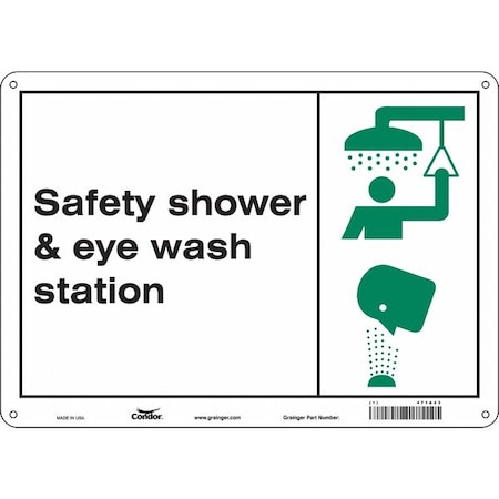 Safety Shower & Eye Wash Station, 14 in W x 10 in H, Horizontal Rectangle, Polyethylene, 471A43 MPN:471A43