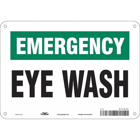 Emergency, Eye Wash, 10 in W x 7 in H, Vertical Rectangle, Aluminum, 471A89 MPN:471A89