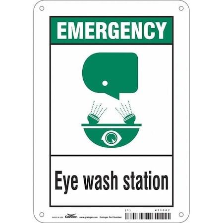 Emergency, Eye Wash Station, 7 in W x 10 in H, Horizontal Rectangle, Polyethylene, 471C07 MPN:471C07