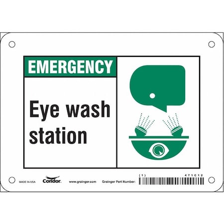 Emergency, Eye Wash Station, 7 in W x 5 in H, Horizontal Rectangle, Aluminum, 471C12 MPN:471C12