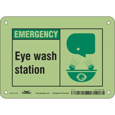 Emergency, Eye Wash Station, 7 in W x 5 in H, Horizontal Rectangle, Polyethylene, 471C18 MPN:471C18