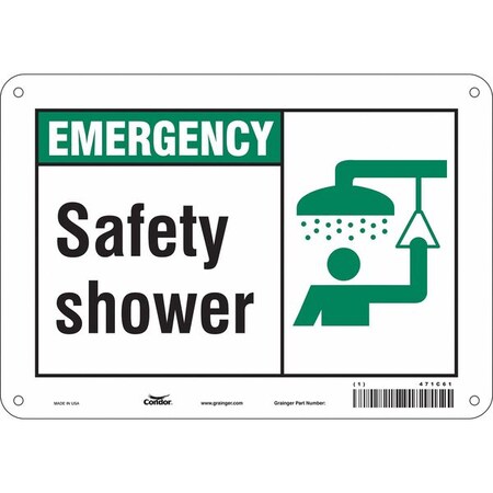 Emergency, Safety Shower, 10 in W x 7 in H, Vertical Rectangle, Aluminum, 471C61 MPN:471C61