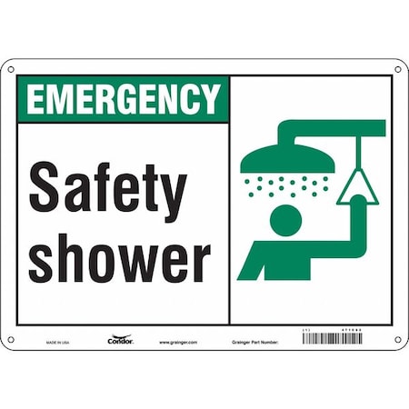 Emergency, Safety Shower, 14 in W x 10 in H, Horizontal Rectangle, Aluminum, 471C62 MPN:471C62