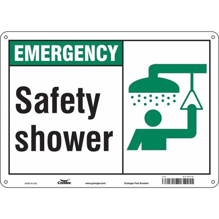 Emergency, Safety Shower, 14 in W x 10 in H, Horizontal Rectangle, Polyethylene, 471C70 MPN:471C70