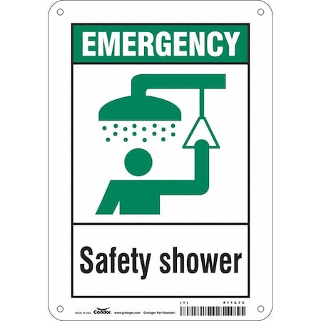Emergency, Safety Shower, 7 in W x 10 in H, Horizontal Rectangle, Aluminum, 471C75 MPN:471C75