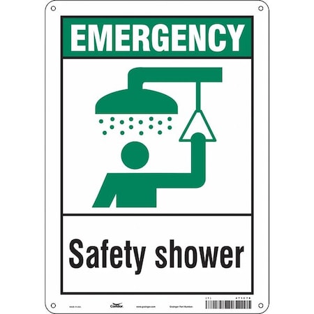 Emergency, Safety Shower, 10 in W x 14 in H, Vertical Rectangle, Aluminum, 471C76 MPN:471C76