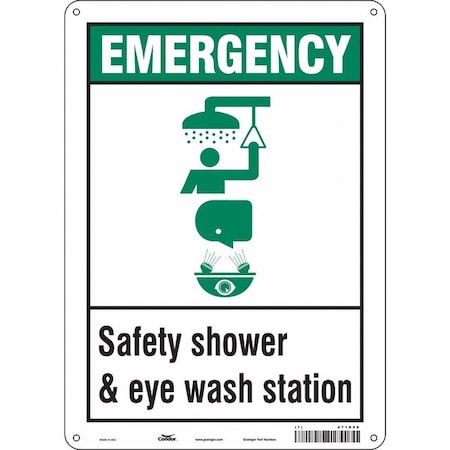 Emergency, Safety Shower & Eye Wash Station, 10 in W x 14 in H, Vertical Rectangle, Aluminum, 471D08 MPN:471D08