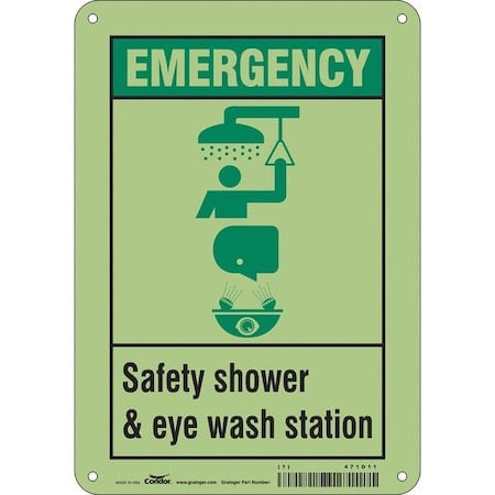 Emergency, Safety Shower & Eye Wash Station, 7 in W x 10 in H, Rectangle, Polyethylene, 471D11 MPN:471D11