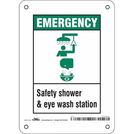 Emergency, Safety Shower & Eye Wash Station, 5 in x 7 in, Vertical Rectangle, Polyethylene, 471D13 MPN:471D13