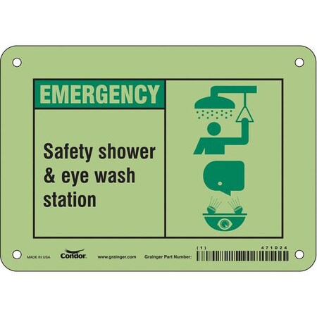 Emergency, Safety Shower & Eye Wash Station, 7 in x 5 in, Horizontal Rectangle, Polyethylene, 471D24 MPN:471D24