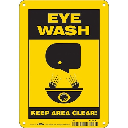 Safety Sign, 10 in Height, 7 in Width, Polyethylene, Horizontal Rectangle, English MPN:471D44