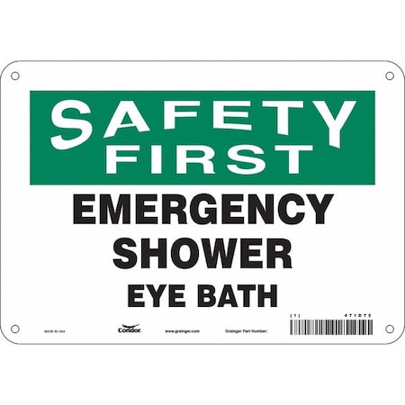 Safety Sign, 7 in Height, 10 in Width, Polyethylene, Vertical Rectangle, English, 471D75 MPN:471D75