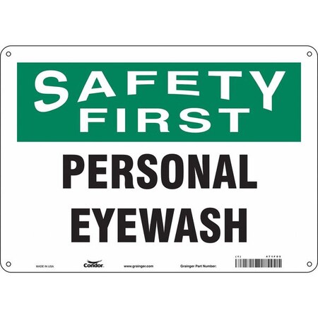 Safety Sign, 10 in Height, 14 in Width, Aluminum, Horizontal Rectangle, English, 471F05 MPN:471F05