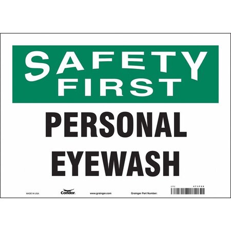 Safety Sign, 10 in Height, 14 in Width, Vinyl, Horizontal Rectangle, English, 471F09 MPN:471F09
