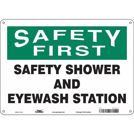 Safety Sign, 10 in Height, 14 in Width, Aluminum, Horizontal Rectangle, English, 471F11 MPN:471F11