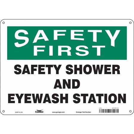 Safety Sign, 10 in Height, 14 in Width, Polyethylene, Horizontal Rectangle, English, 471F15 MPN:471F15
