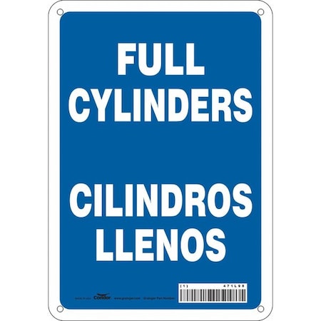 Safety Sign, 10 in Height, 7 in Width, Aluminum, Horizontal Rectangle, English, Spanish, 471L98 MPN:471L98