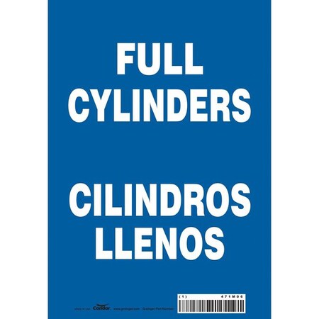 Safety Sign, 10 in Height, 7 in Width, Vinyl, Horizontal Rectangle, English, Spanish, 471M06 MPN:471M06
