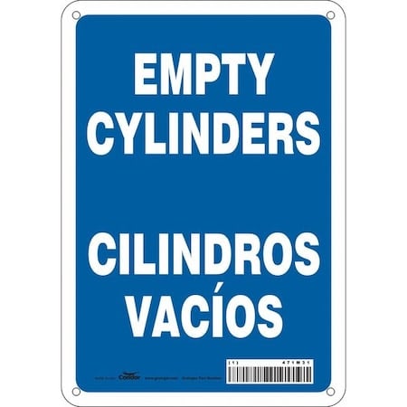 Safety Sign, 10 in Height, 7 in Width, Aluminum, Horizontal Rectangle, English, Spanish, 471M31 MPN:471M31