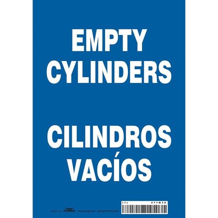 Safety Sign, 10 in Height, 7 in Width, Vinyl, Horizontal Rectangle, English, Spanish, 471M38 MPN:471M38