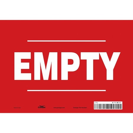Safety Sign, 7 in Height, 10 in Width, Vinyl, Vertical Rectangle, English, 471M51 MPN:471M51