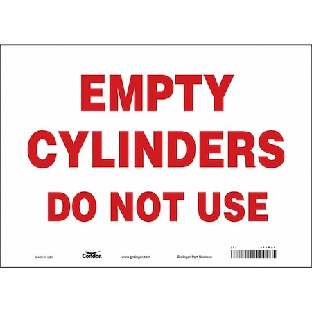 Safety Sign, 10 in Height, 14 in Width, Vinyl, Horizontal Rectangle, English, 471M66 MPN:471M66