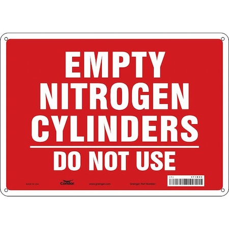 Safety Sign, 10 in Height, 14 in Width, Aluminum, Horizontal Rectangle, English, 471M80 MPN:471M80