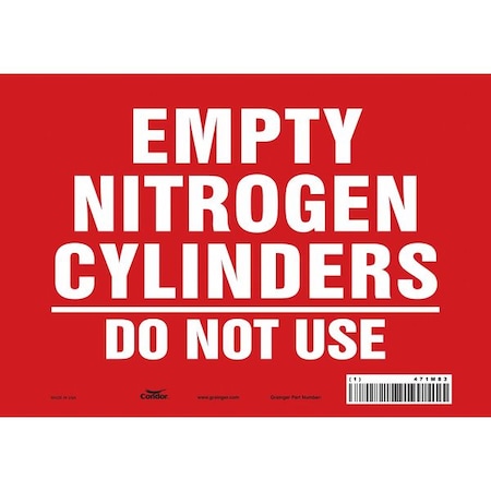 Safety Sign, 7 in Height, 10 in Width, Vinyl, Vertical Rectangle, English, 471M83 MPN:471M83