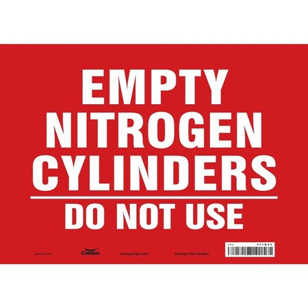 Safety Sign, 10 in Height, 14 in Width, Vinyl, Horizontal Rectangle, English, 471M84 MPN:471M84