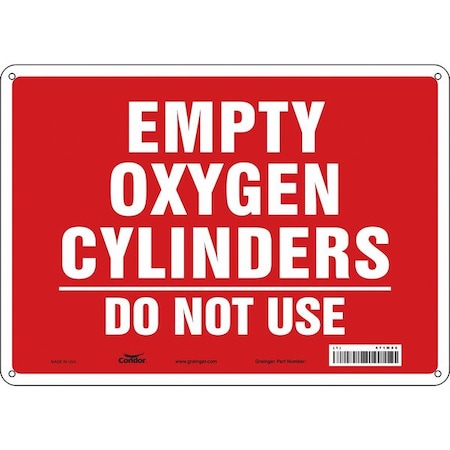 Safety Sign, 10 in Height, 14 in Width, Aluminum, Horizontal Rectangle, English, 471M86 MPN:471M86