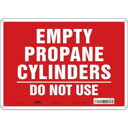 Safety Sign, 10 in Height, 14 in Width, Polyethylene, Horizontal Rectangle, English, 471M94 MPN:471M94