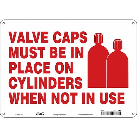 Safety Sign, 10 in Height, 14 in Width, Aluminum, Horizontal Rectangle, English, 471N65 MPN:471N65