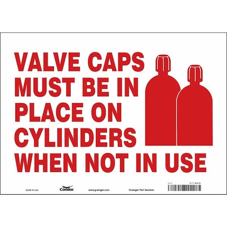 Safety Sign, 10 in Height, 14 in Width, Vinyl, Horizontal Rectangle, English, 471N69 MPN:471N69