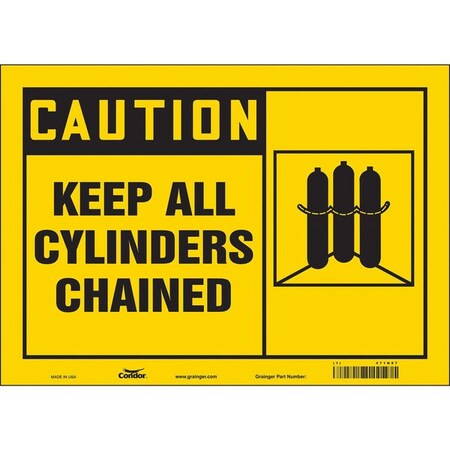 Safety Sign, 10 in Height, 14 in Width, Vinyl, Horizontal Rectangle, English, 471N87 MPN:471N87