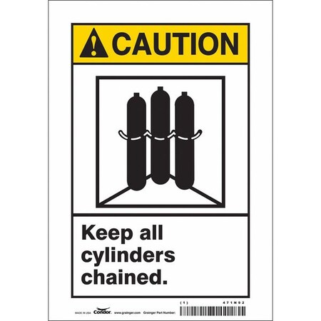 Safety Sign, 10 in Height, 7 in Width, Vinyl, Horizontal Rectangle, English, 471N92 MPN:471N92