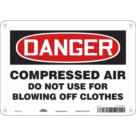 Safety Sign, 7 in Height, 10 in Width, Aluminum, Vertical Rectangle, English, 471P20 MPN:471P20