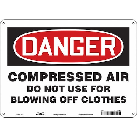 Safety Sign, 10 in Height, 14 in Width, Polyethylene, Horizontal Rectangle, English, 471P23 MPN:471P23
