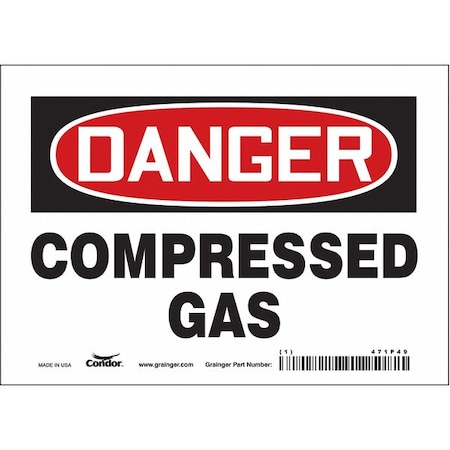 Safety Sign, 5 in Height, 7 in Width, Vinyl, Horizontal Rectangle, English, 471P49 MPN:471P49