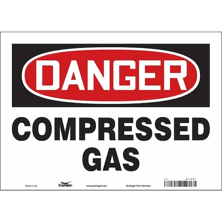 Safety Sign, 10 in Height, 14 in Width, Vinyl, Horizontal Rectangle, English, 471P51 MPN:471P51