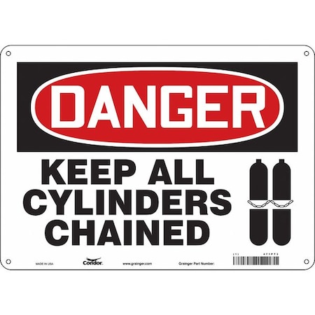 Safety Sign, 10 in Height, 14 in Width, Polyethylene, Horizontal Rectangle, English, 471P73 MPN:471P73