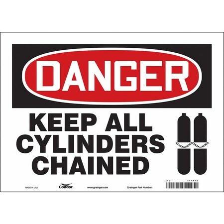 Safety Sign, 10 in Height, 14 in Width, Vinyl, Horizontal Rectangle, English, 471P75 MPN:471P75