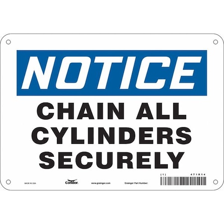 Safety Sign, 7 in Height, 10 in Width, Aluminum, Vertical Rectangle, English, 471R14 MPN:471R14